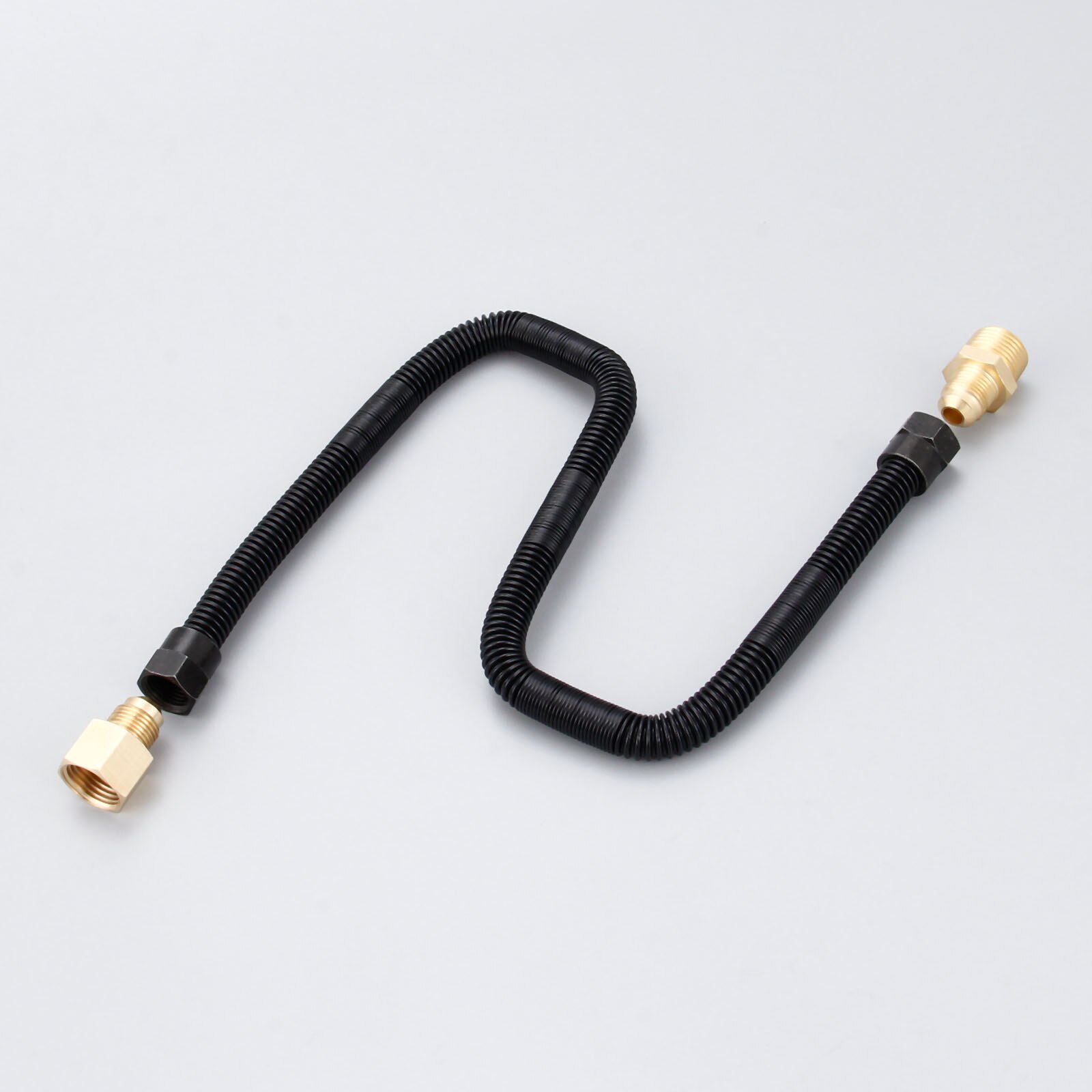 1/2" X 24" Non-Whistle Flexible Flex Gas Line Connector Kit, 1/2 Male and Female Thread for LPG &amp; NG Propane Fire Pit