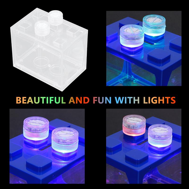 Acrylic Fish Tank Breeding Isolation Box Aquarium Mini LED Aquarium Kit For Betta Tropical Fish Light Up Fish Tank Decoration