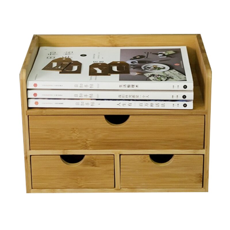 3 Drawer Woodn Document Tray Sundries Tray Wood Janpan Style High End Office Business Tray Office Holder with Drawer Organizer