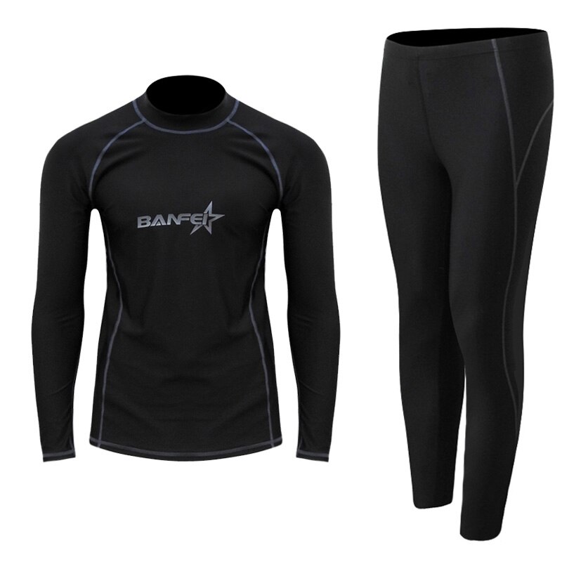 Um conjunto de roupas de mergulho de secagem rápida, mangas compridas, à prova d&#39;água, proteção solar, mergulho, snorkel, surf e calças compridas