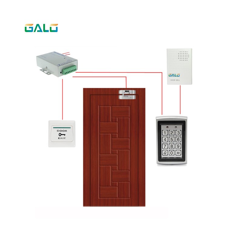 800 kg 1800lbs 4 Line Electric Bolt Lock met Deur Staat Detectie Uitgang Punt en Timer Bolt Lock Fail -veilig Elektrisch Slot: kit2