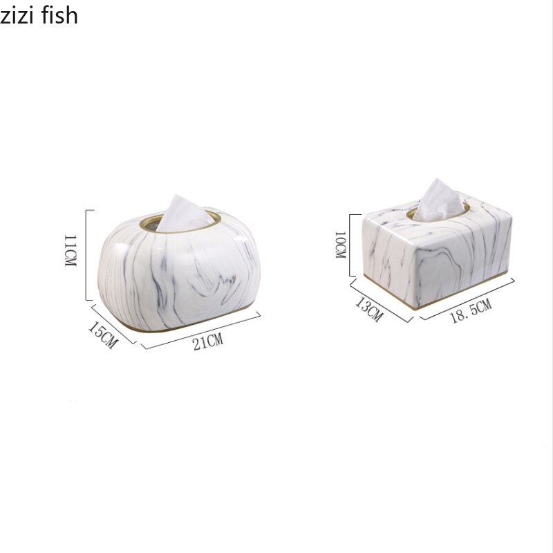 Square Oval Ceramic Tissue Box Desktop Decoration Painted Tissue Storage Box Napkin Holder Paper Towel Tube Storage Organize Box