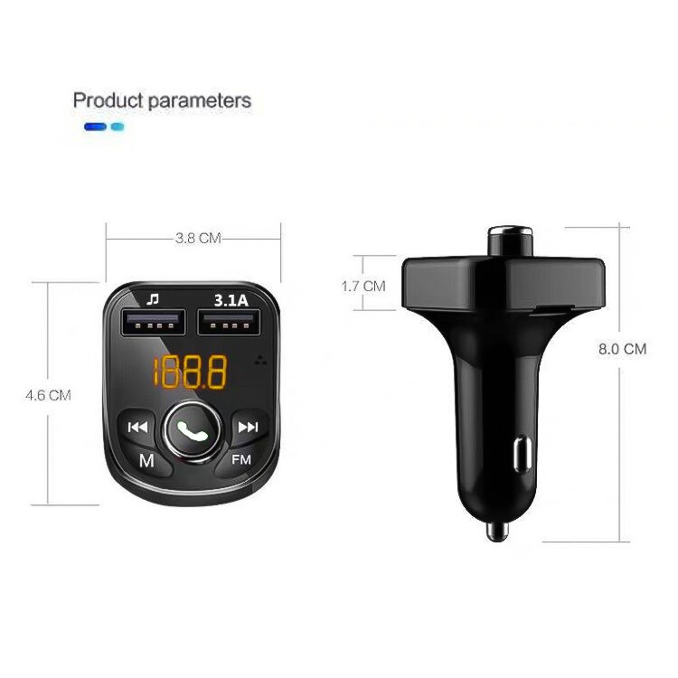 mp3 Player Bluetooth for Car FM Transmitter Car Kit Wireless Handsfree Audio Receiver Auto 3.1A Dual USB Fast Charger