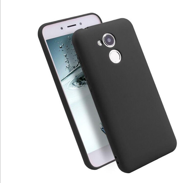 Honor 6c honor6c silicone macio tpu capa para huawei honor 6c pro cristal e fosco doces cores sólidas capa de volta caso: Honor 6C Pro / Black