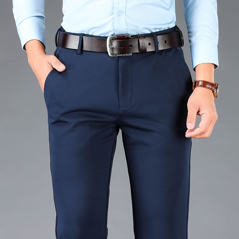 Pantalon de costume d'affaires décontracté pour hommes, pantalon de sport extensible, grande taille, ample et droit, printemps-automne