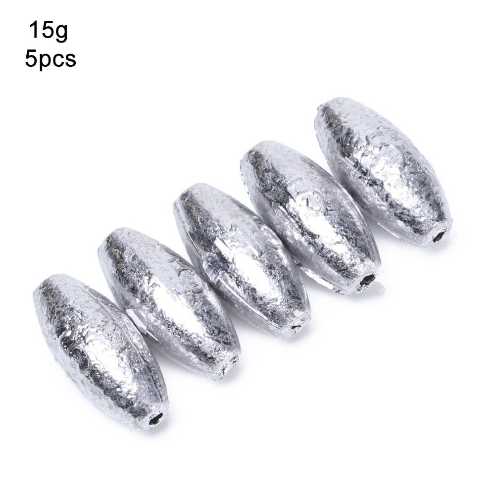 Plomos de pesca en forma de aceituna, 5 piezas, 3/5/8/10/15/20/30/40g, con apertura de peso adicional, Conector de gancho: 15g
