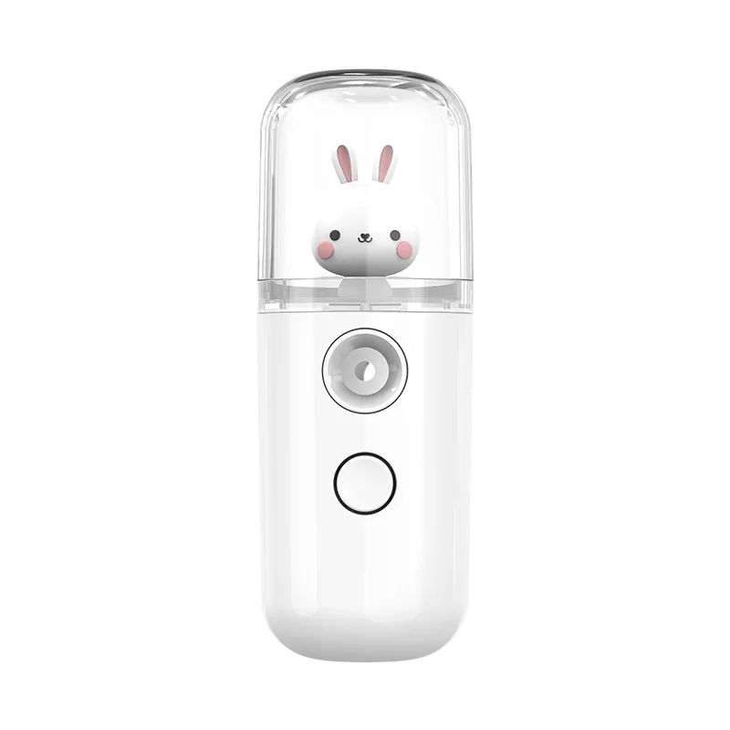 Mini Nano Luchtbevochtiger Konijn Draagbare 30ml USB Verstuiver Luchtreiniger Aromatherapie Essentiële Olie Diffuser Hydrator: WHITE