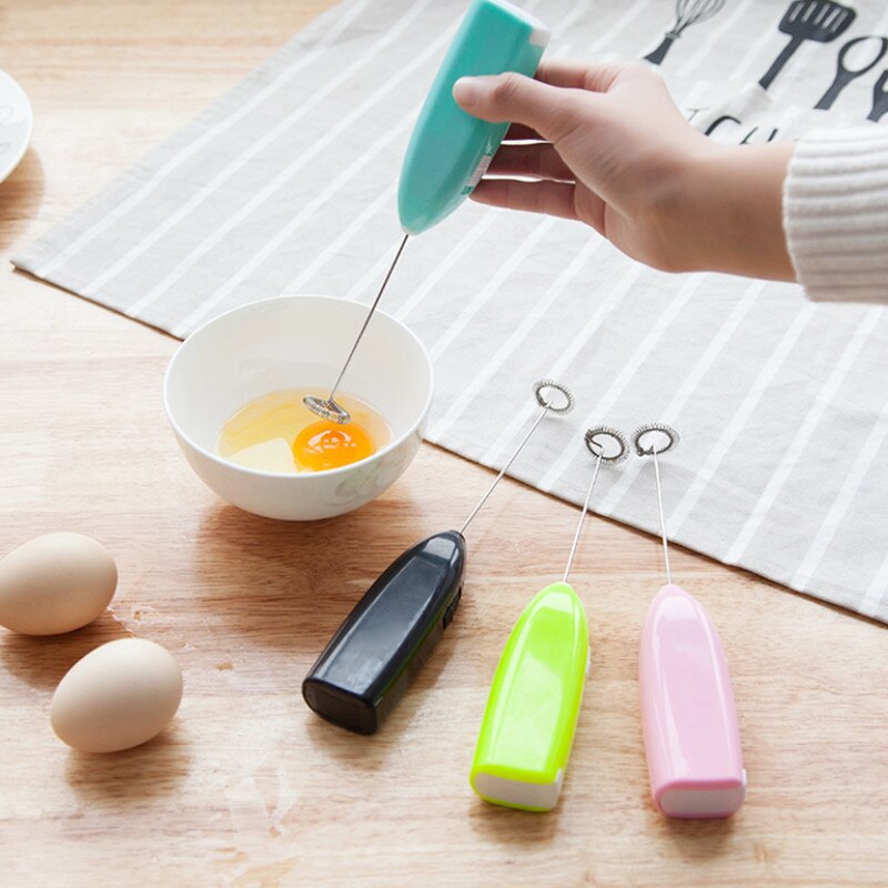 1PC Electric Milk Frother Egg Beater Kitchen Drink Foamer Whisk Mixer Stirrer Coffee Cappuccino Creamer Whisk Frothy Blend