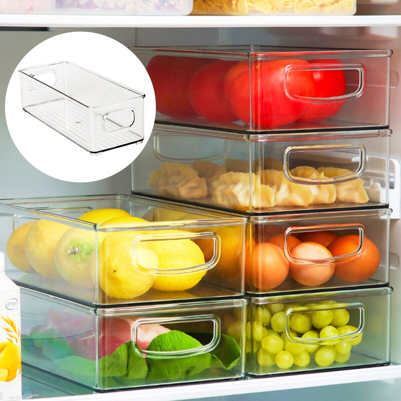 Refrigerator Food Storage Container Fridge Organizer Bins Drawer Transparent Storage Bin Clear Plastic Pantry Food Storage Rack