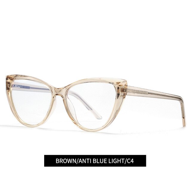 TR90 Cat Eye Clear Computer Glasses Anti Blue Light Blocking Glasses Filter Reduces Eye Strain Gaming Goggles Eyewear: Silver