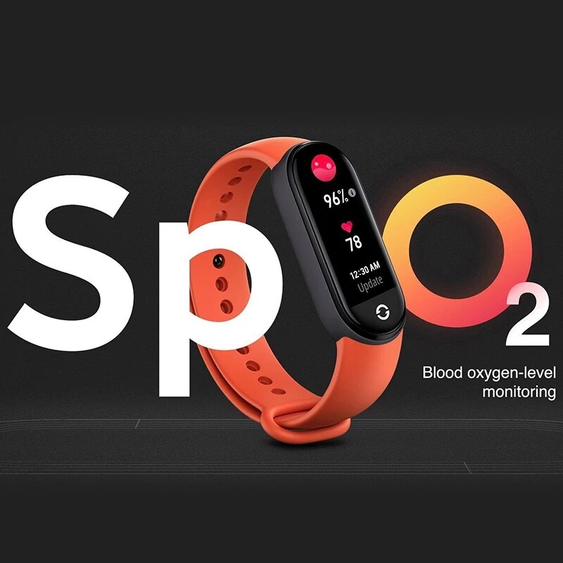 Global Version Xiaomi Mi Band 6 AMOLED Screen Blood Oxygen Fitness Traker Heart Rate 5ATM Waterproof Smart Band 5 Color Bracelet