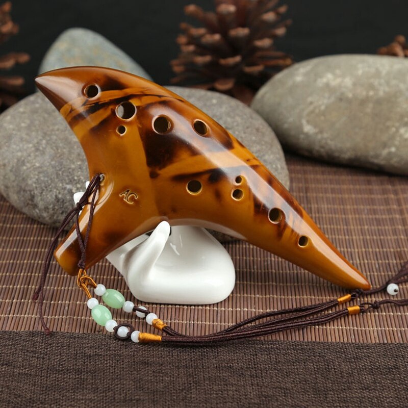12 Twaalf Gaten Rijst Brandende Ocarina Alto C Tuning Beginner Onderwijs Ocarina: Yellow