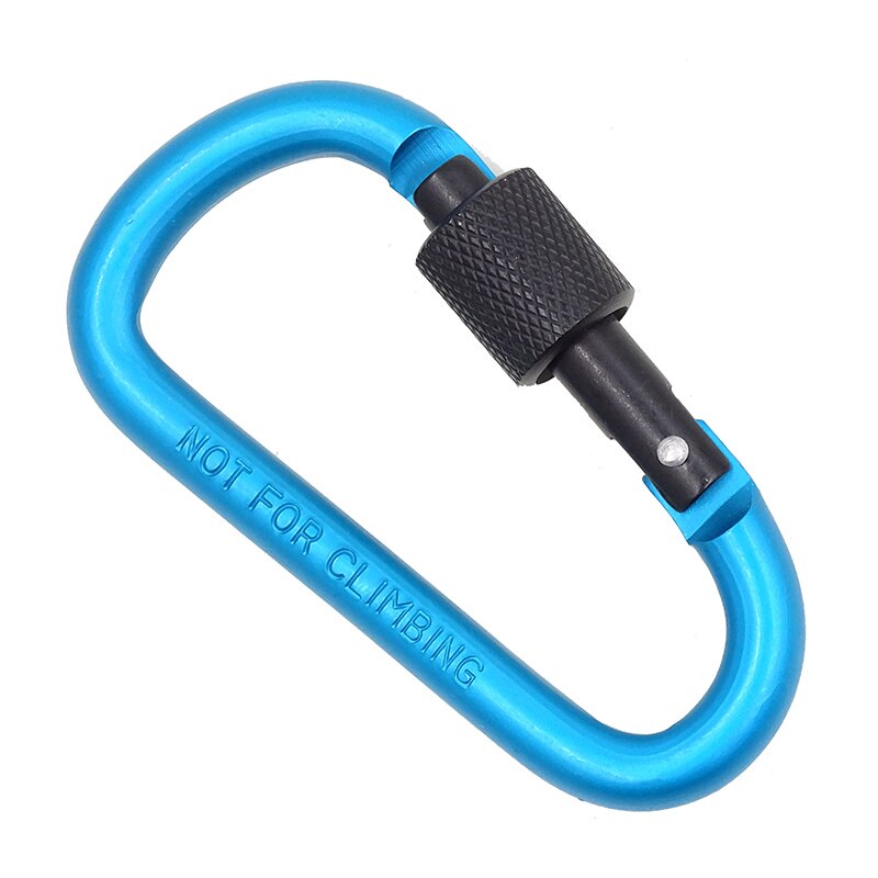 Karabijnhaak clip aluminium karabijnhaak multitool survival klimmen karabijnhaak sleutelhanger sleutel d-vorm schroefslot fleshaak hangend: Blauw