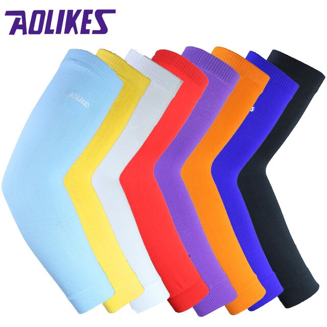 AOLIKES-Calentadores de brazo elásticos para baloncesto, manguitos de voleibol, transpirables, coderas de ciclismo, soporte de compresión, 1 unidad