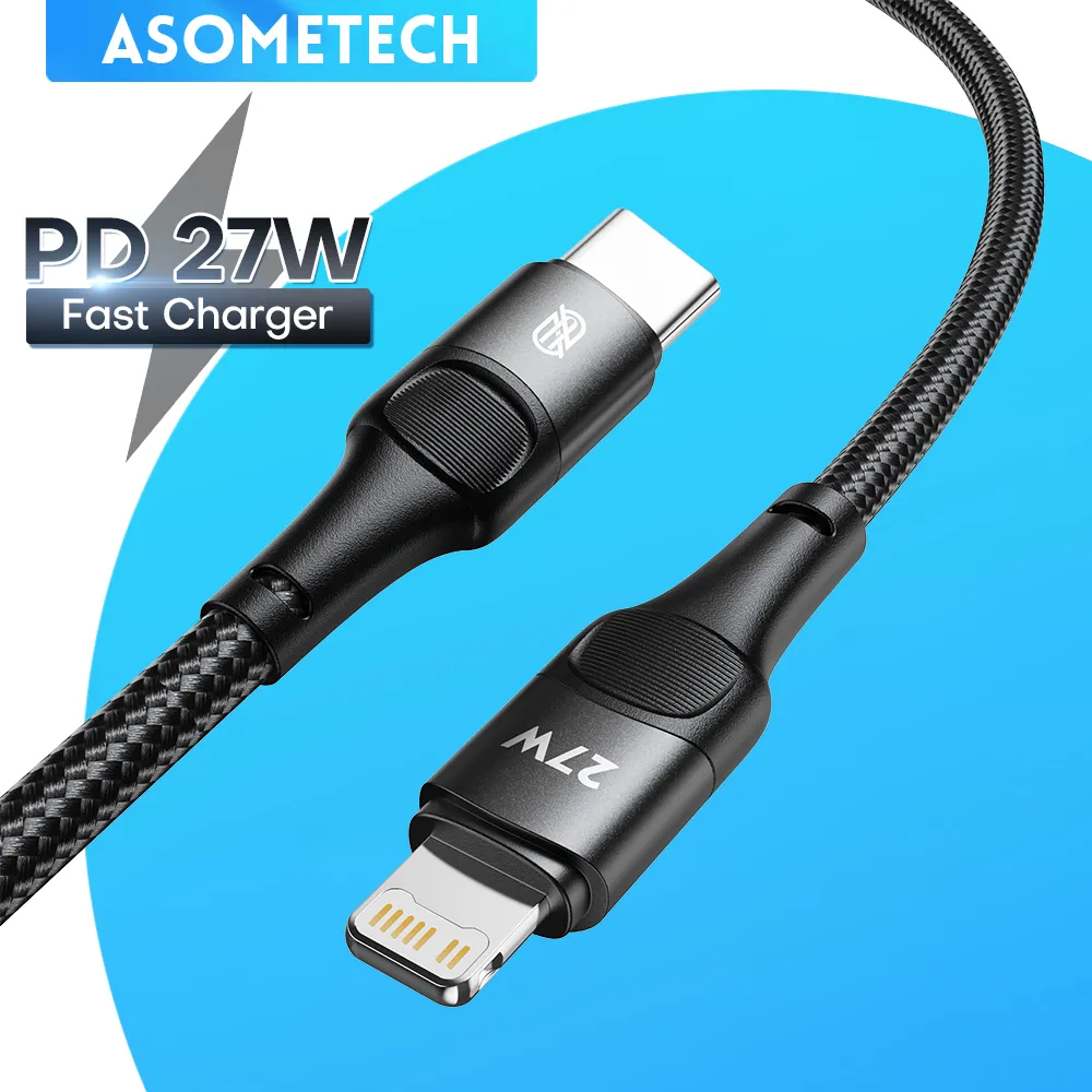 27W Pd Usb Type C Kabel Voor Iphone 14 13 12 Pro Max Mini Xs Xr X 8 Ipad macbook Snelle Oplaadkabel Type C Naar Verlichting Draad Koord