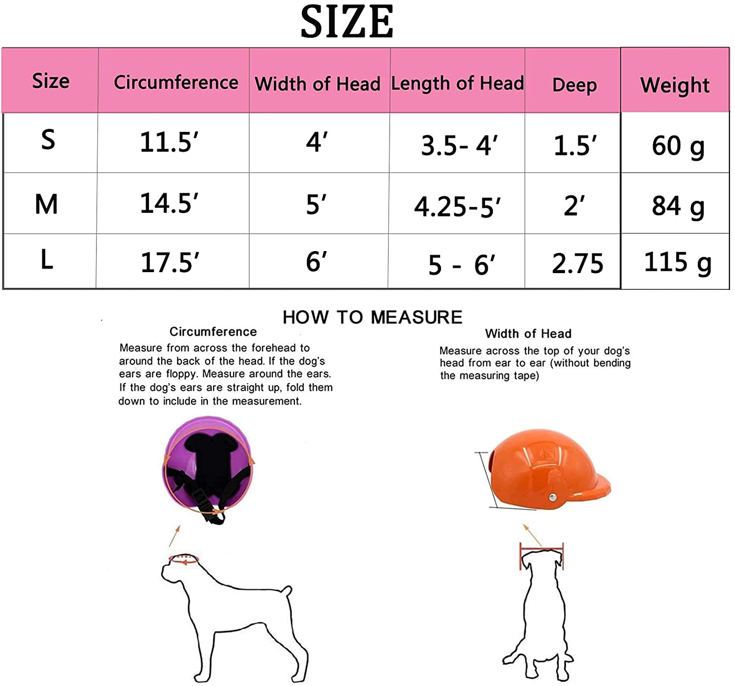 LVTUBANLV Pet Dog Helmet Doggie Hardhat for Puppy Chihuahua Blind Dogs Ridding Motorcycles Bike Outdoor for Small Medium Dog