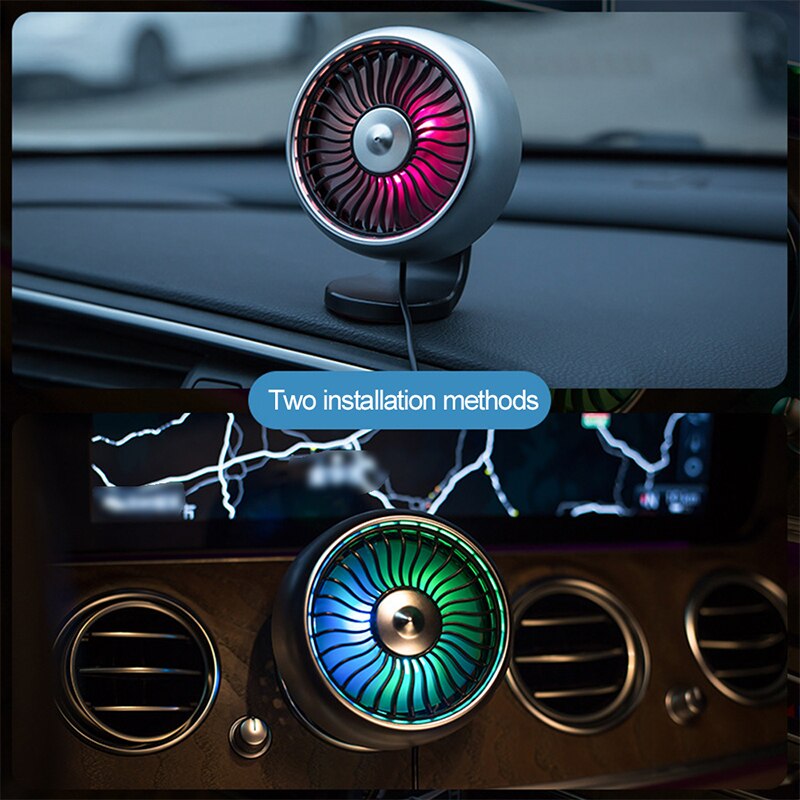 Electric Car Fan 360 Degree Rotatable 3 Speed Dual Head Car Auto Cooling Air Circulator Fan
