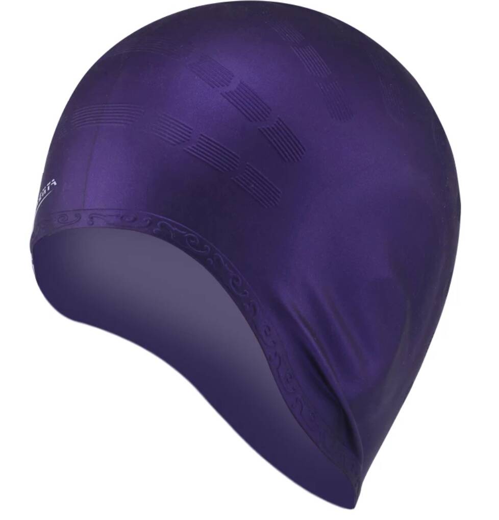 Flexibele Plastic Gel Douche Cap Voor Mannen En Vrouwen Geschikt Voor Badmuts Met Lang Haar Waterdichte Zwembad oor Cap: Purple