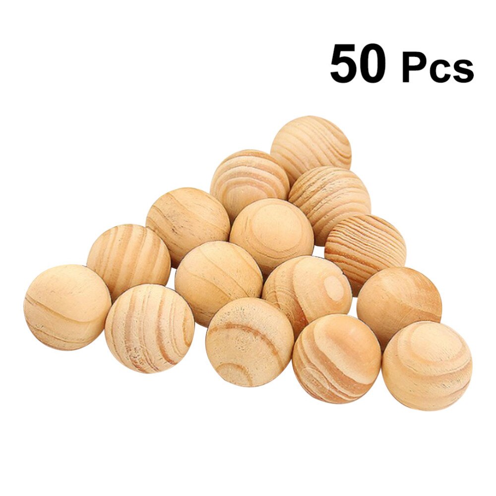 50pcs Natural Cedar Wood Balls Moth Repellent for Drawers Storage Boxes Closets