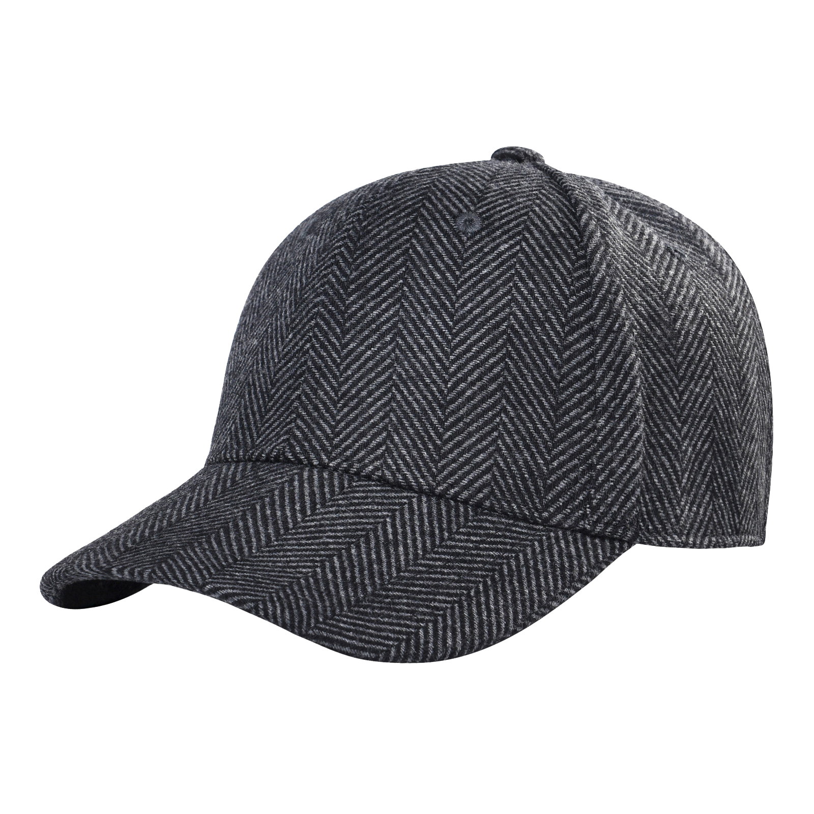 Botvela herrkeps i fiskbensmönstrad tweed, klassisk, åtsittande hatt i ullblandning , 835: M / Kamouflage