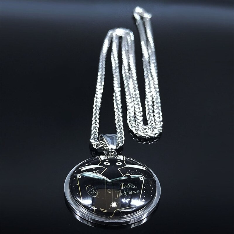 2020 nuovo Libro Magico Gatto Collane in Acciaio Inox per Le Donne di colore Argento collana di Dichiarazione A Lungo Dei Monili collana uomo NJ40S02