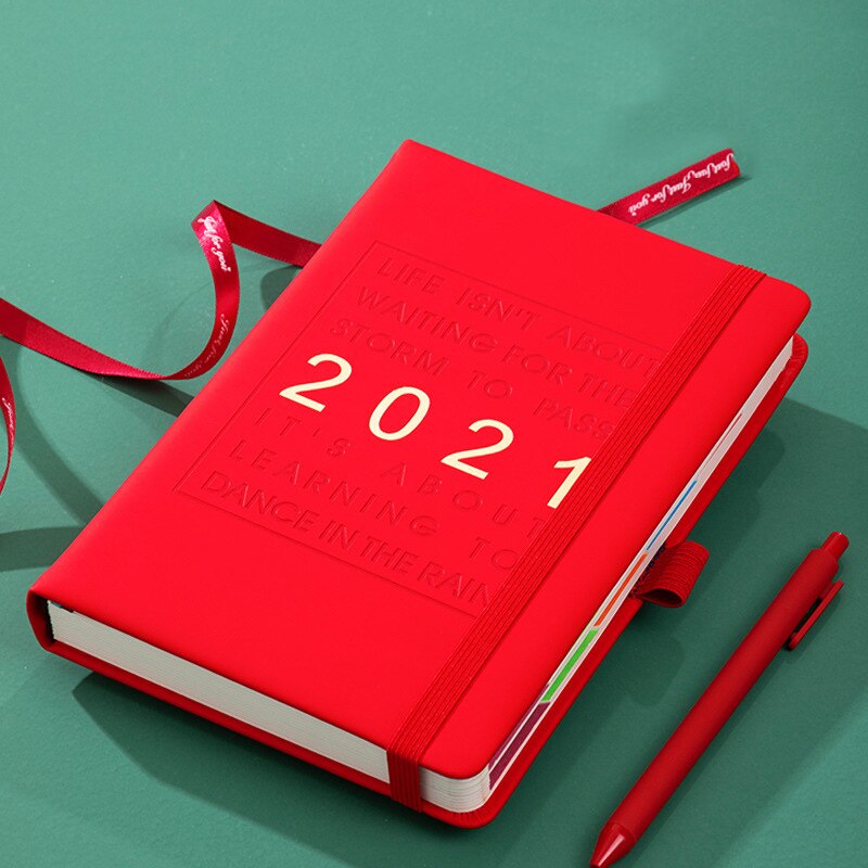 Academic Daily Planner Monthly and Weekly Dated Calendar Organizer Book A5 Thicker Paper 400 Pages HUG-Deals: Red