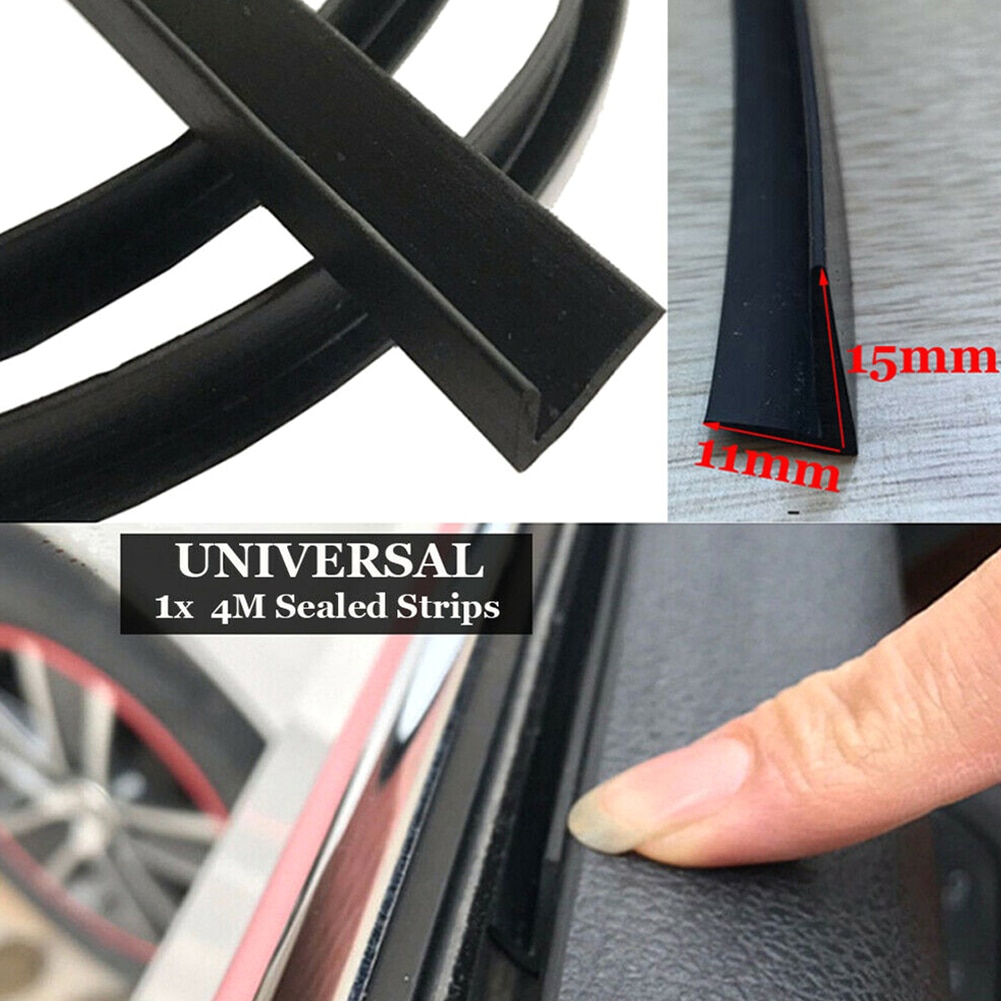4M Car Door Window Trim Edge Moulding Rubber Noise Weatherstrip Seal Strip for car with V slot in the inside of the car glass