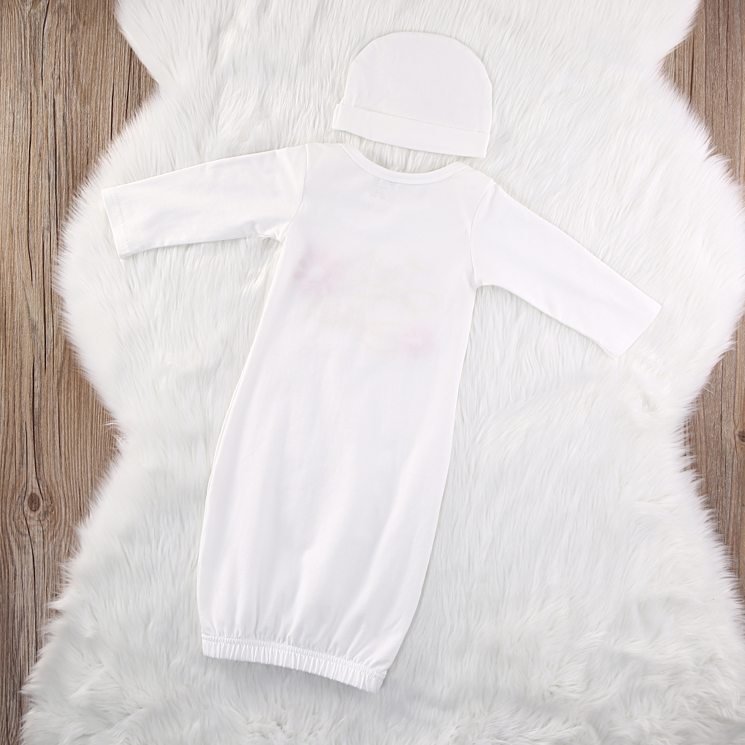 Sød baby pige tøj nyfødte spædbarn pige tage hjem baby kjole blomster nattøj kostume hat pyjama