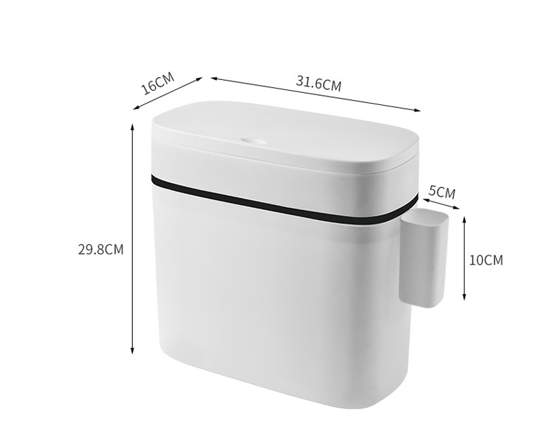 12L Trash Can Kitchen Garbage Bag Holder Rubbish Bin Kitchen Recycling Bathroom Trash Bin Toilet Bucket Crack Press Type Dustbin: 12L Trash Can