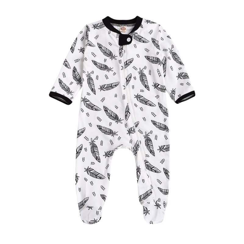 Autumn Spring Baby Girls Boys Jumpsuit Newborn Infant One-pieces Cartoon Printed Kids Baby Winter Jumpsuit Outfit 0-12M: B / 100