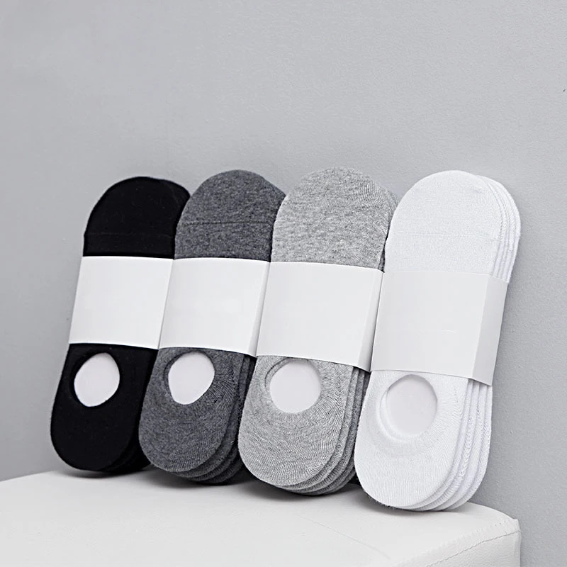 1/5/10/20 pares de calcetines náuticos de verano y otoño para hombres y mujeres, calcetines invisibles de algodón de silicona antideslizantes, calcetines tobilleros para hombre, zapatillas