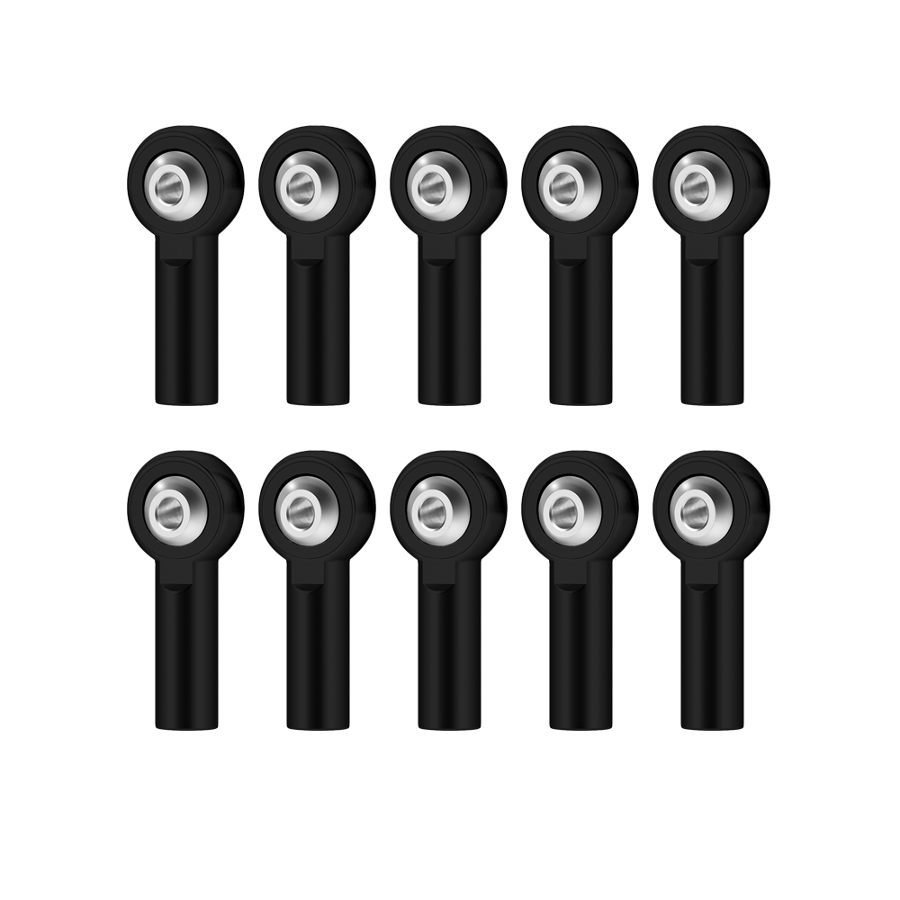 10 Uds M2 enlace tirante extremo Metal Universal junta cabeza de bola hebilla dirección varilla de empuje extremo de varilla de amarre Mini bielas para barcos RC: Negro
