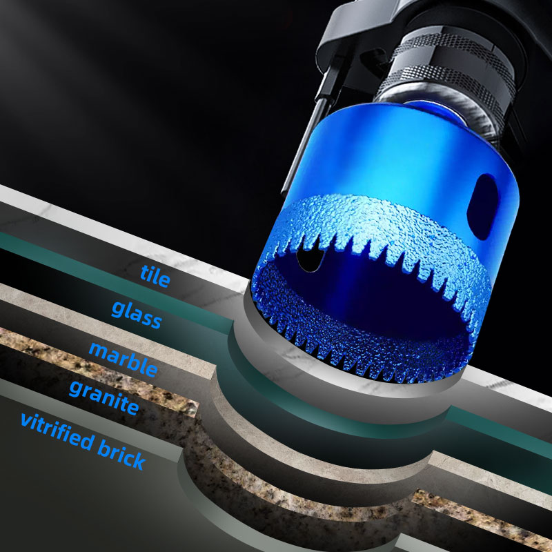 Trangle Gekarteld Droog Boren Gat Opener Diamant Gatenzaag Boor Solderen Opener Boren Marmer Beton Tegels Diamantboor