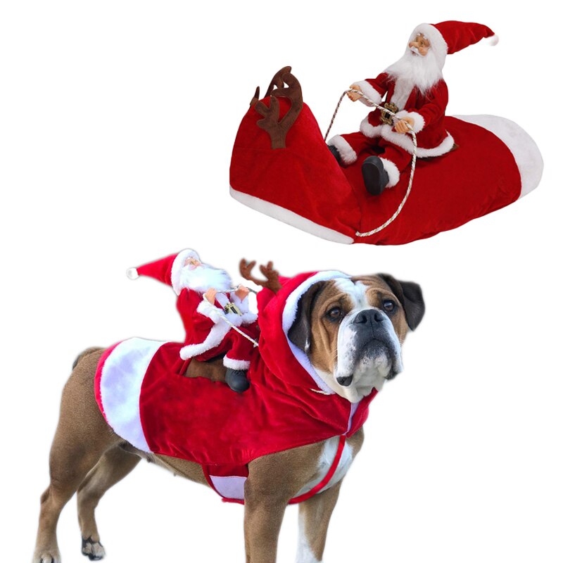 Hond Kerst Kleding Kerstman Rijden Een Herten Jas Jas Huisdieren Kleding Kerst Hond Kleding Kostuums Voor Grote Of kleine Hond