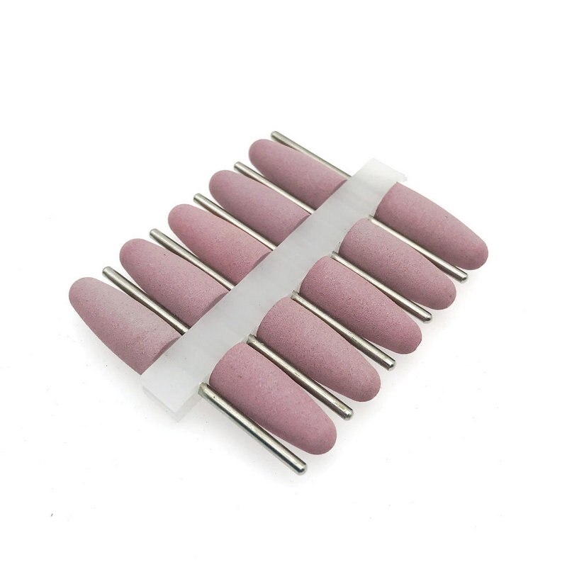 10 stk silikonegummi dental poleringsmaskine slibemaskiner neglebor til elektrisk manicure og oral indledende poleringsbor: Lyserød