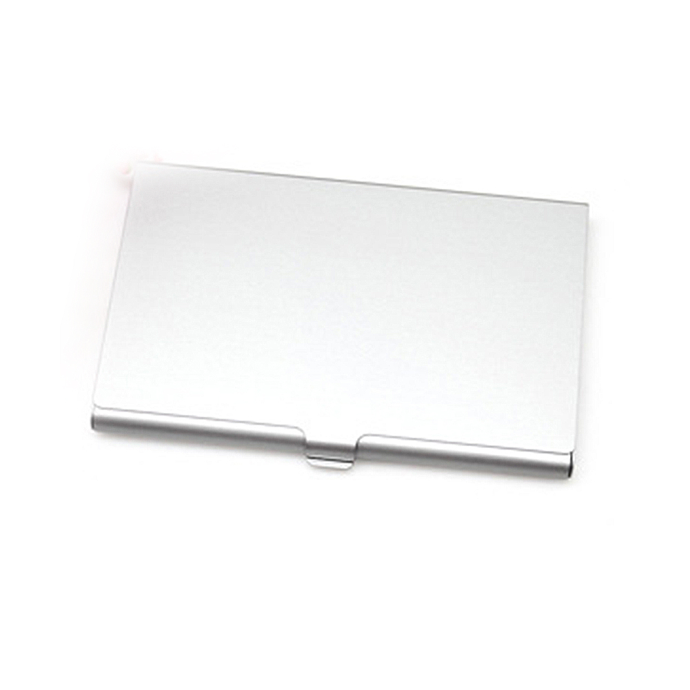 Visitenkarten-Aufbewahrungsbox, Visitenkarten-Box, tragbare Kreditkarten-Box, farbiges Metall, kleine Visitenkartenhalter, Box aus Aluminiumlegierung: Silber