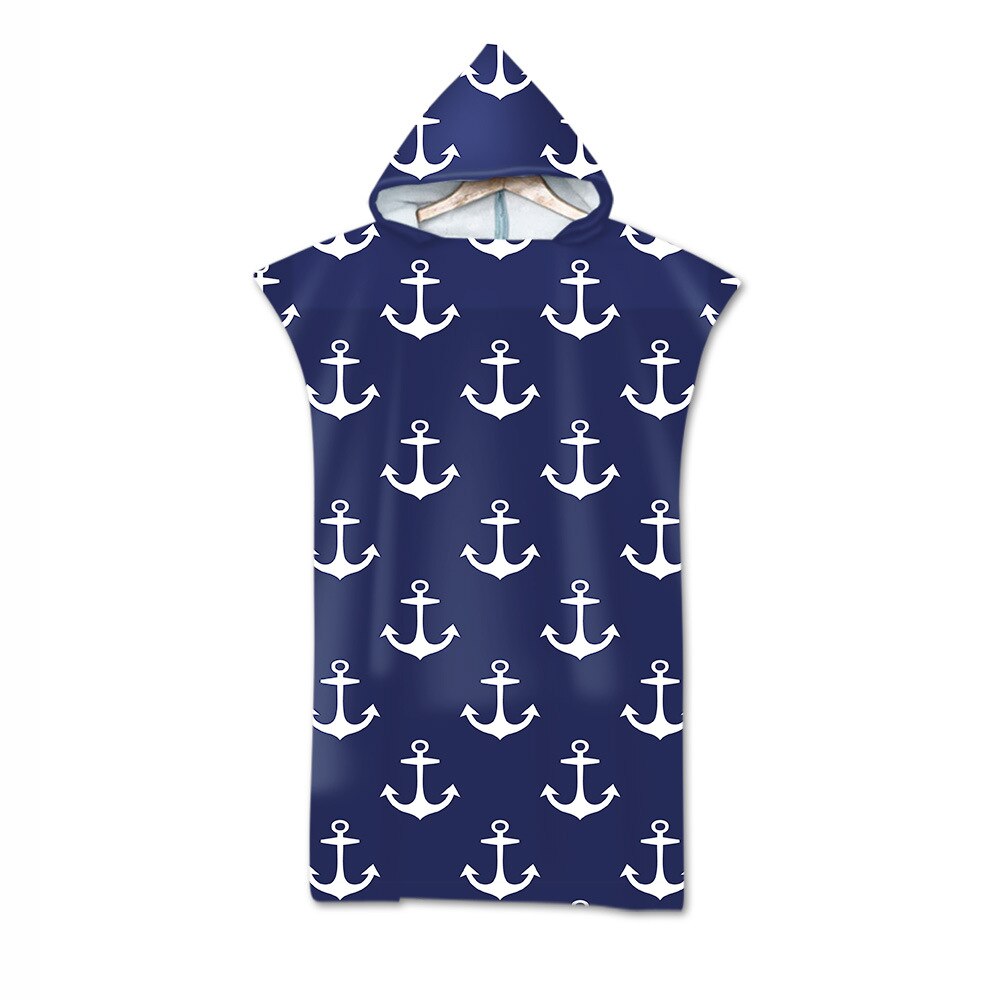 Banho de âncora toalha de praia com capuz microfibra com capuz roupão toalha poncho natação praia surf mulher roupão beachwear: 5