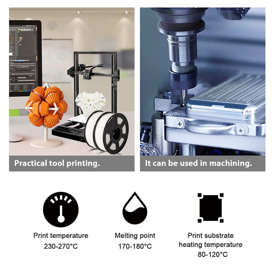 SUNLU 1.75 ABS 3D włókno robić drukarki 3D plastikowe włókno ABS 1KG z szpulą Industy 3 D materiały robić drukowania