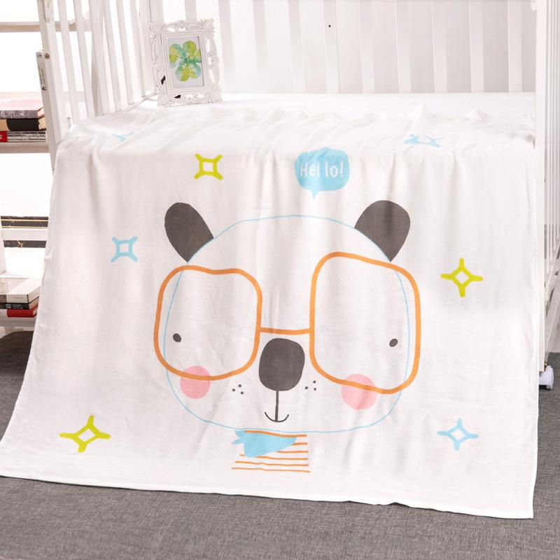 Colchas delgadas de doble cubierta en verano, aire acondicionado en verano y artículos frescos para bebés para recién nacidos 110*110cm: blue dog