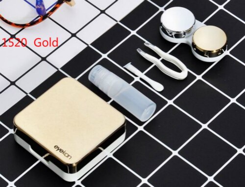 colored Contact Lens Case With Mirror women Colored Contact Lenses box eyes contact lens container J1520