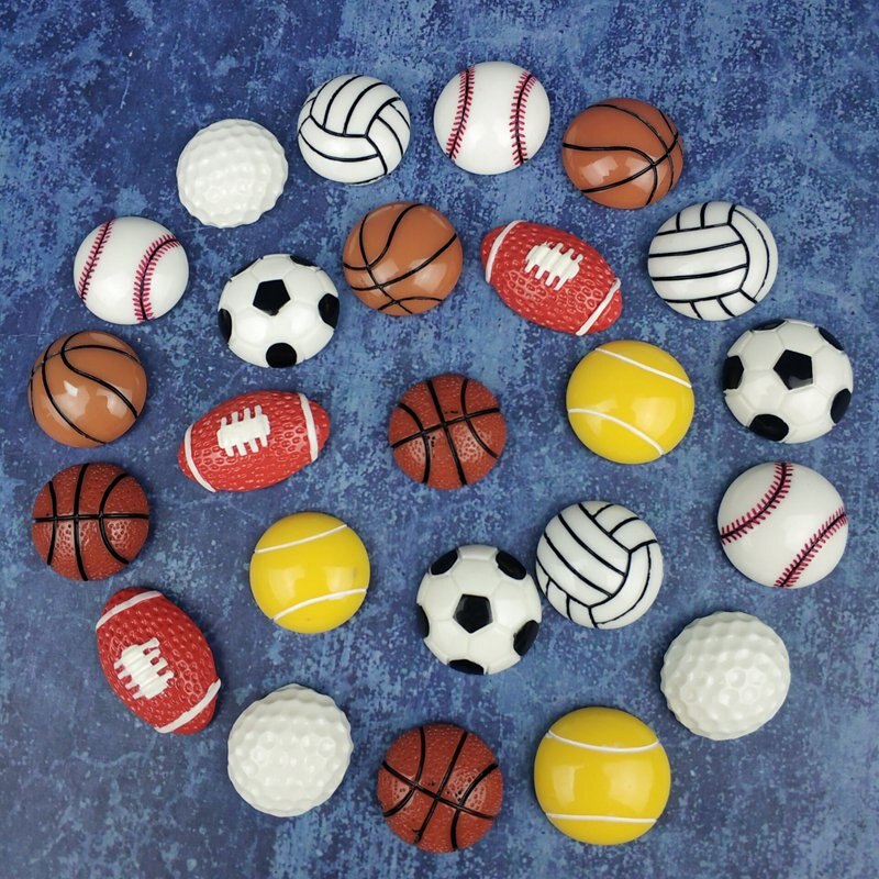 24 pcs Ball basketball football refrigerator magnets Fridge magnetic stickers set Strong neodymium magnet home deco