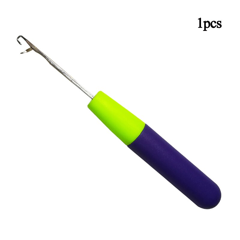 Hook Crochet Needle For Synthetic Hair Extension Tool And Making Jumbo Senegalese Twist Micro Braids Wigs: Purple 1pc