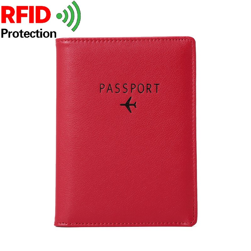 Fly logo rfid beskyttelse pascover universal størrelse rejse rfid pasholder pink etui pasorganisator: Rød