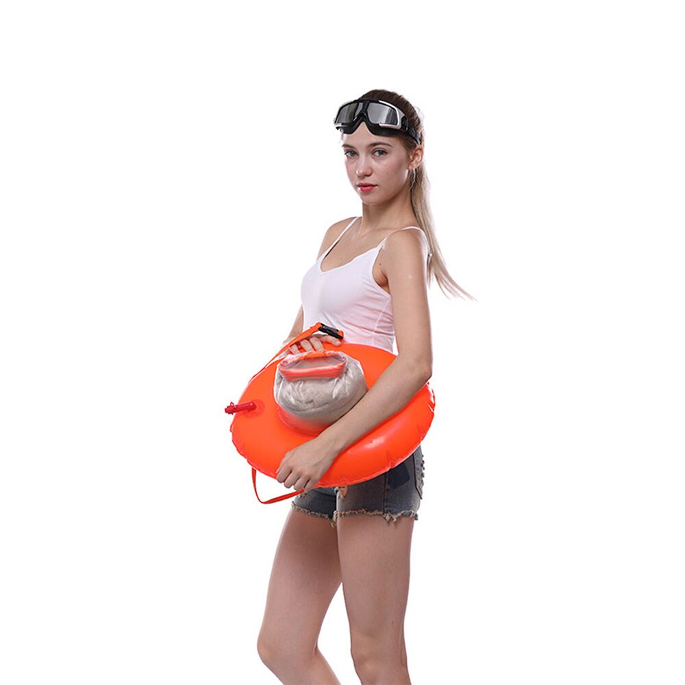 Praktische Pvc Zwemmen Boei Dubbele Airbags Kleding Verdrinking Preventie Zwemmen Float Zak Oranje Opvallend Veiligheid