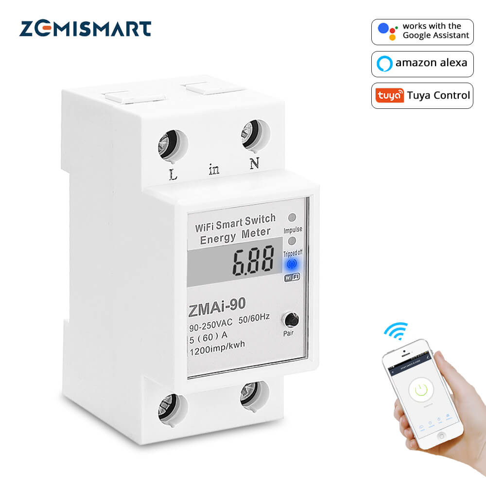 Zemismart WiFi Digital Electric Energy Meter Tuya Smart Life APP Control Smart Home Timer Remote Control