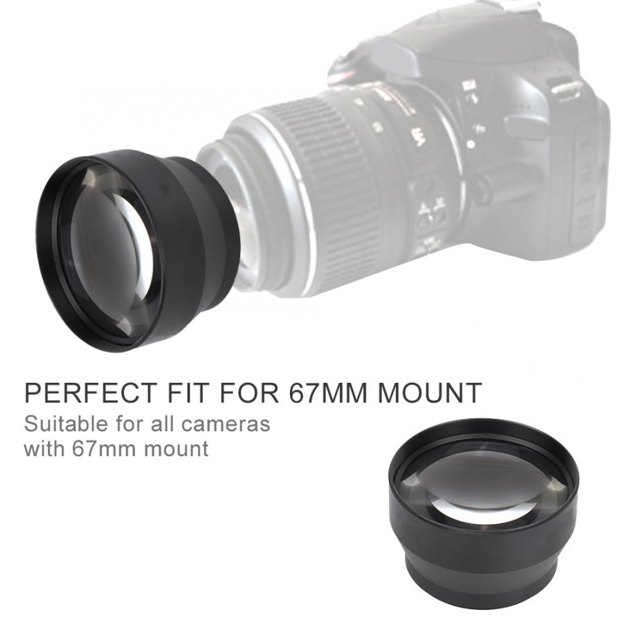 Lente Para Celular 67 Millimetri 2.2X Universale in Metallo Teleobiettivo Teleconverter lente Fotocamere Dslr Accessorio Len Macchina Fotografica di Accessori