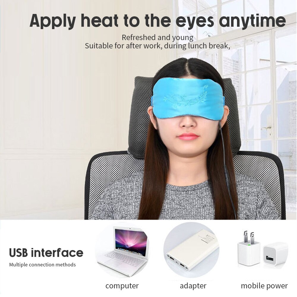 Eye Relax Massage Eye Mask Silk Shading Sleeping Travel Rest Eye Mask Cover Patch Paded Soft Sleeping Mask Blindfold Heating