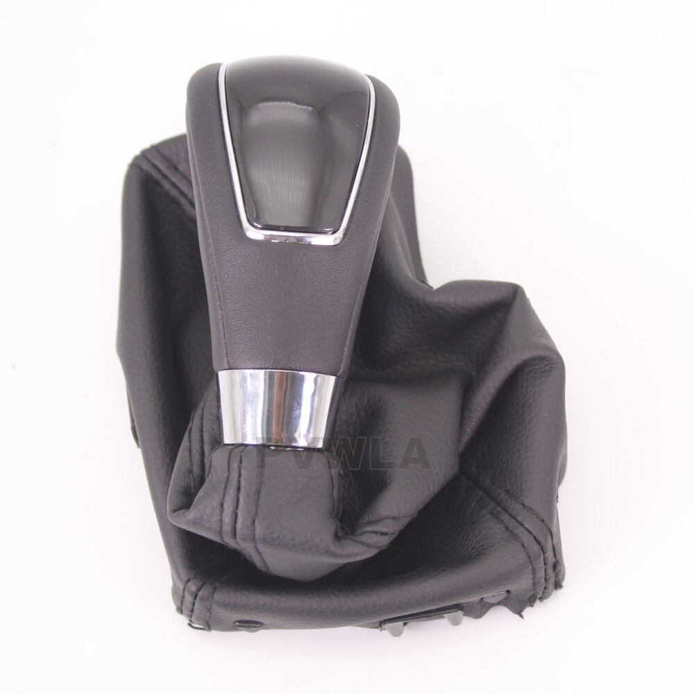 Voor ford s-max 2006 2007 auto-styling automatische versnellingspookknop met leren laars: 1x zwarte lijnen