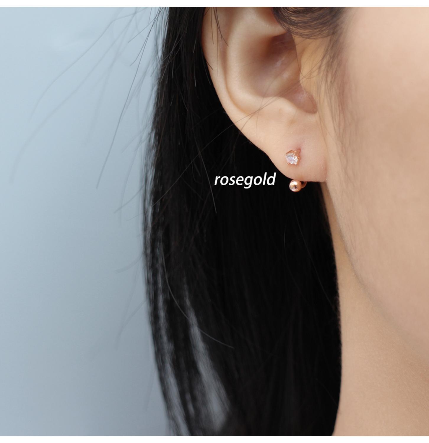 925 Sterling Silber Ohrring Persönlichkeit Zirkon Haken Halbe Kreis Schraube Ohrring Ohr Knochen Nägel Wilde Weibliche Silber Schmuck: 1 pair rosegold
