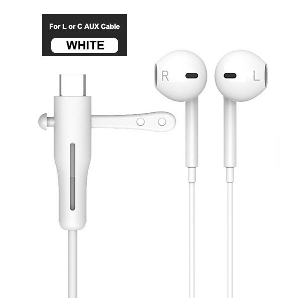 Protecteur de câble pour Apple iPhone USB chargeur câble protecteur cordon économiseur fil enrouleur Protection pour iPhone ligne de données protecteur: C or L AUX White 2PC